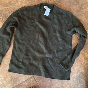 J. Crew Dark Green Crewneck Sweater